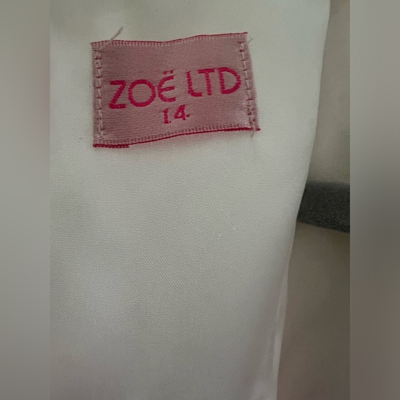 Zoe LTD White and Pink Floral Dress Girls 14 - Picture 4 of 5